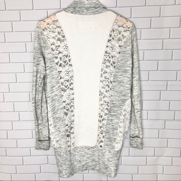 Anthro Sat Sun Open Marled Drape Cardigan Small - Picture 2 of 5